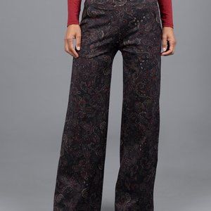 KiraGrace High Waist Wide Leg Pant in CHOCOLATE PAISLEY XS Kira Grace NWT